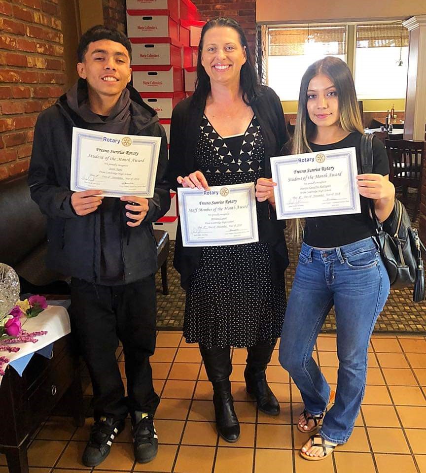 Fresno Sunrise Rotary Club | Cambridge High School Staff and Students